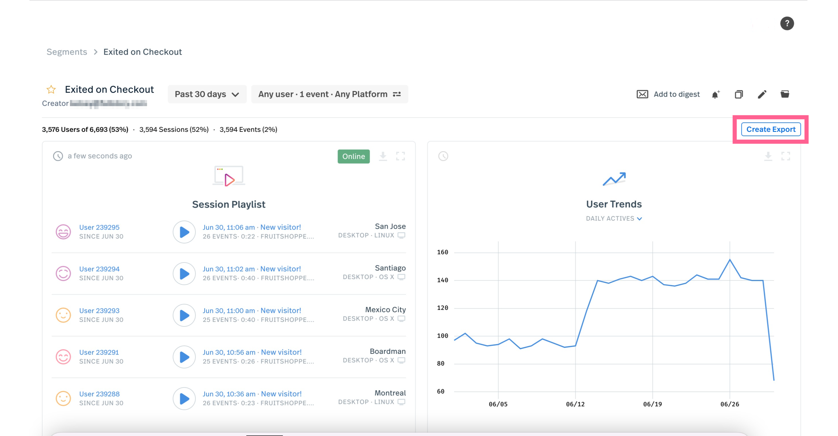 Fullstory dashboard